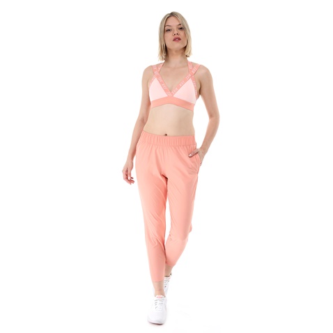 NIKE-Γυναικείο αθλητικό μπουστάκι NIKE INDY LOGO BRA ροζ