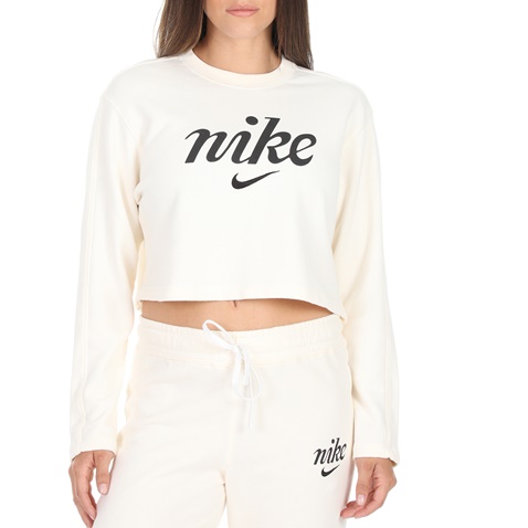 NIKE-Γυναικείο αθλητικό cropped top NIKE λευκό