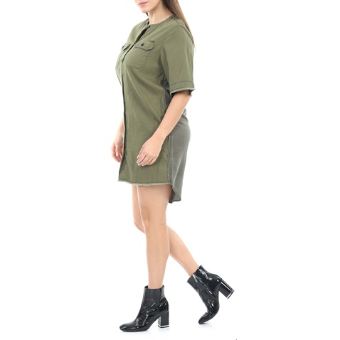 G-STAR RAW-Γυναικείο φόρεμα G-STAR RAW BERYL SHIRT χακί