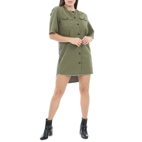 G-STAR RAW-Γυναικείο φόρεμα G-STAR RAW BERYL SHIRT χακί