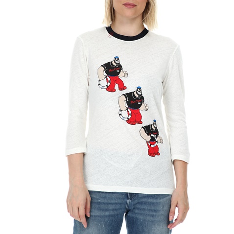 SCOTCH & SODA-Γυναικεία μπλούζα SCOTCH & SODA Brutus Ams Blauw εκρού