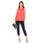 TED BAKER-Γυναικεία αμάνικη μπλούζα TED BAKER SHERBEY PLEATED κόκκινη