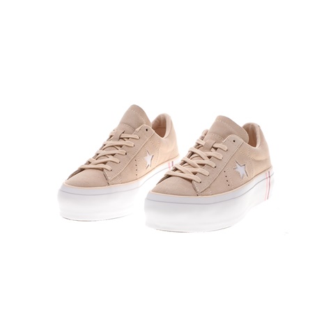 CONVERSE-Γυναικεία sneakers ONE STAR PLATFORM μπεζ καφέ