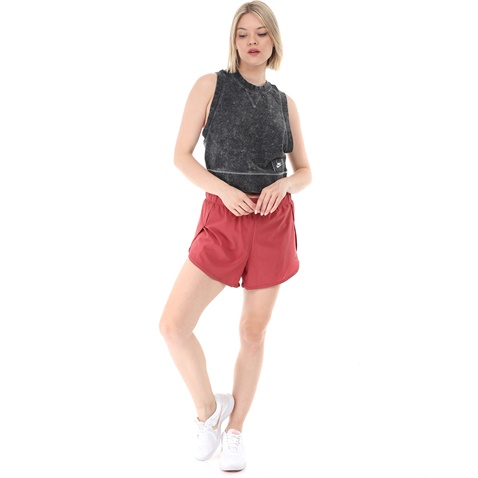 NIKE-Γυναικείο αθλητικό cropped top NIKE NSW TANK CROP FT REBEL μαύρο