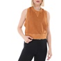 NIKE-Γυναικείο αθλητικό cropped top NIKE NSW FT REBEL καφέ