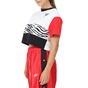 NIKE-Γυναικεία κοντομάνικη μπλούζα NIKE NSW ESSNTL TOP λευκή-κόκκινη