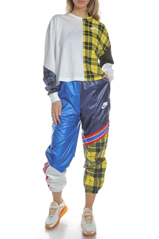 NIKE-Γυναικεία μπλούζα NIKE PLAID λευκή