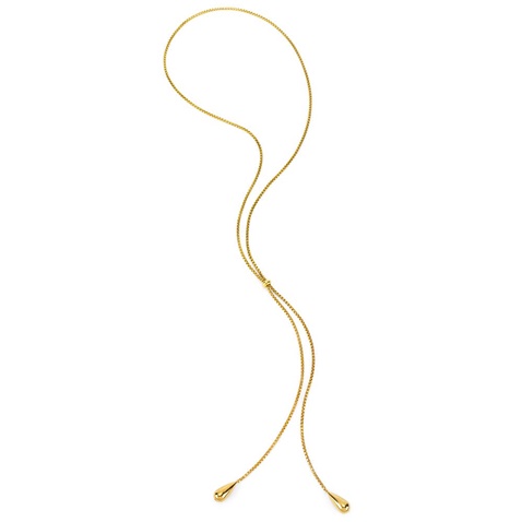 FOLLI FOLLIE-Γυναικείο μακρύ κολιέ FOLLI FOLLIE Style Drops Yellow Gold Plated από ατσάλι