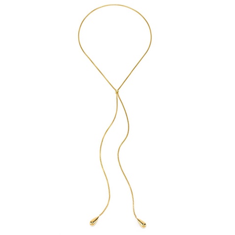 FOLLI FOLLIE-Γυναικείο μακρύ κολιέ FOLLI FOLLIE Style Drops Yellow Gold Plated από ατσάλι