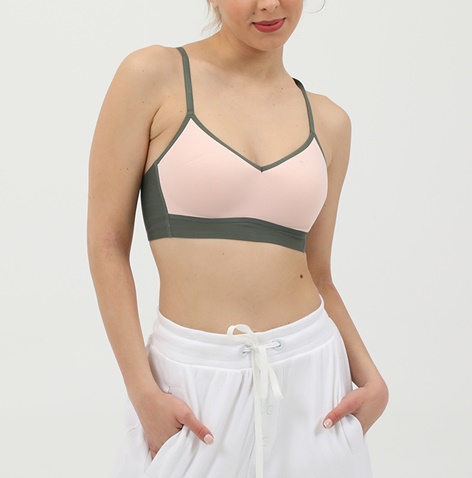 NIKE-Γυναικείο μπουστάκι NIKE BREATHE LIGHT ροζ-χακί