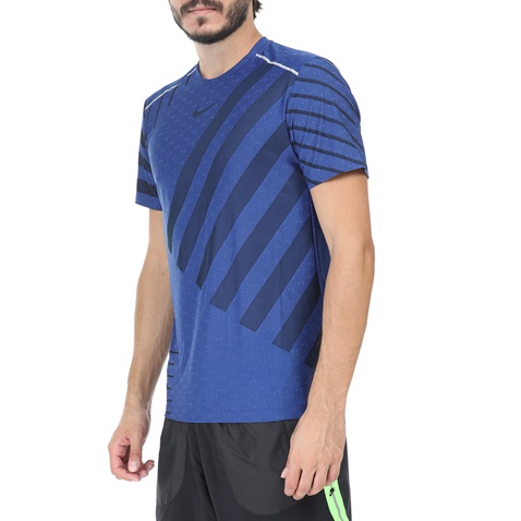 NIKE-Ανδρικό t-shirt NIKE TECH KNIT COOL SS NV μπλε