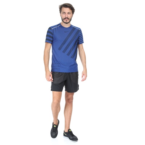 NIKE-Ανδρικό t-shirt NIKE TECH KNIT COOL SS NV μπλε