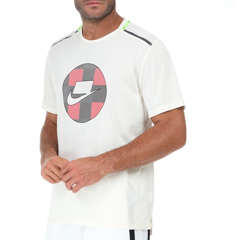 NIKE-Ανδρικό t-shirt NIKE WILD RUN TOP SS MESH λευκό