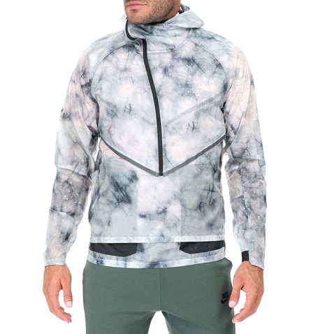 NIKE-Ανδρικό τζάκετ με κουκούλα NIKE TCH PCK TRANSFORM λευκό-γκρι