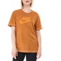 NIKE-Γυναικείο αθλητικό t-shirt NIKE NSW SS TOP REBEL καφέ
