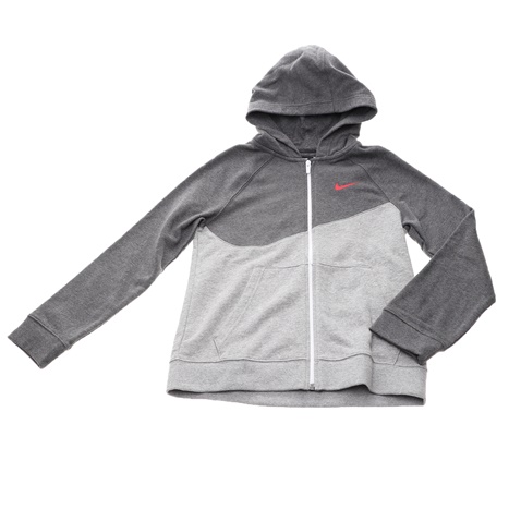 NIKE-Παιδική μπλούζα Nike NSW SWOOSH HOODIE FZ FT γκρί-ανθρακί