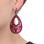 FOLLI FOLLIE-Γυναικεία μακριά σκουλαρίκια FOLLI FOLLIE Desire Drops Red Acrylic