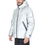 NIKE-Ανδρικό μπουφάν με κουκούλα NIKE DWN FILL JKT HD METALLIC ασημί