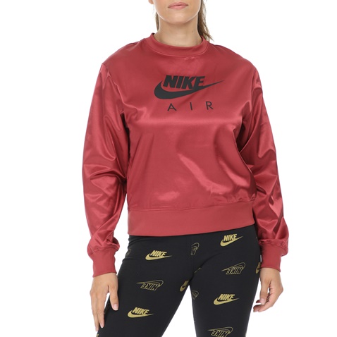 NIKE-Γυναικεία μπλούζα φούτερ NIKE NSW AIR CREW SATIN κόκκινη
