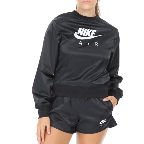 NIKE-Γυναικεία μπλούζα φούτερ NIKE NSW AIR CREW SATIN μαύρη