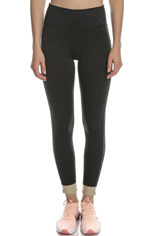 NIKE-Γυναικείο αθλητικό κολάν NIKE ONE ICON CLSH CUF 7/8 μαύρο χρυσό