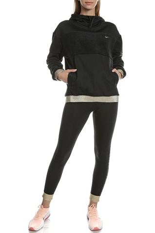 NIKE-Γυναικείο αθλητικό κολάν NIKE ONE ICON CLSH CUF 7/8 μαύρο χρυσό