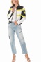 BYBLOS-Γυναικείο jacket BYBLOS BIKER λευκό-μαύρο