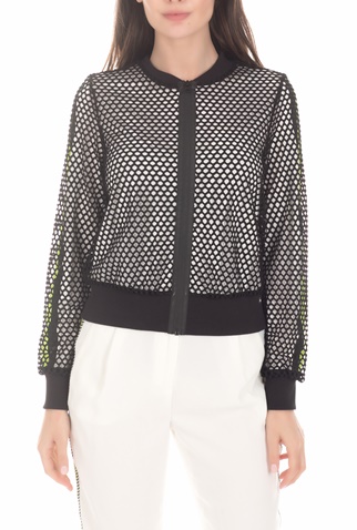 BYBLOS-Γυναικείο bomber jacket BYBLOS STARS λευκό-μαύρο