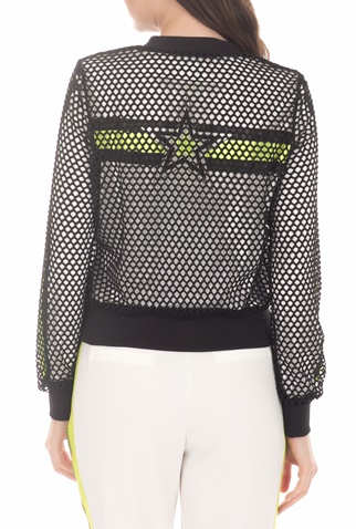 BYBLOS-Γυναικείο bomber jacket BYBLOS STARS λευκό-μαύρο