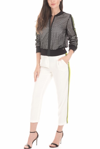 BYBLOS-Γυναικείο bomber jacket BYBLOS STARS λευκό-μαύρο