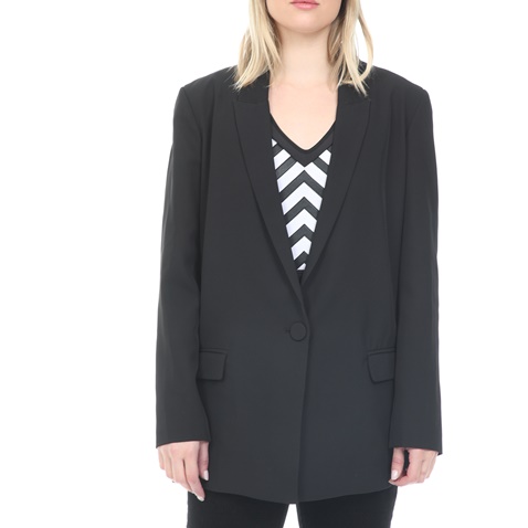 NENETTE-Γυναικείο σακάκι blazer NENETE BACARO GIACCA TRICOTTINA μαύρο