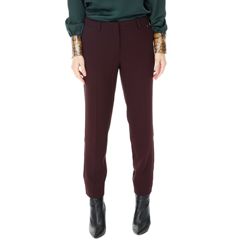 NENETTE-Γυναικείο παντελόνι NENETTE EVELINA PANTALONE NEW YORK μπορντό