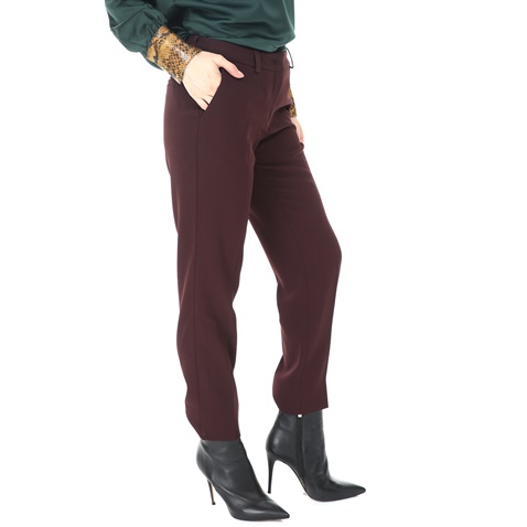 NENETTE-Γυναικείο παντελόνι NENETTE EVELINA PANTALONE NEW YORK μπορντό