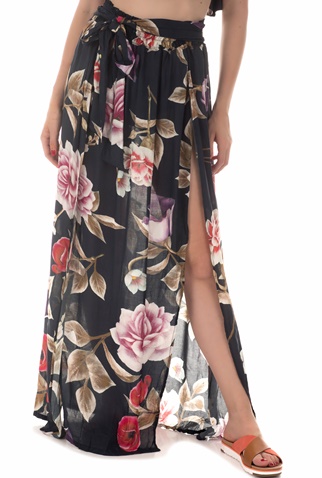 AGUA BENDITA-Γυναικεία maxi φούστα παραλίας AGUA BENDITA AMAIA JASMINE floral μαύρη 