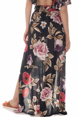 AGUA BENDITA-Γυναικεία maxi φούστα παραλίας AGUA BENDITA AMAIA JASMINE floral μαύρη 