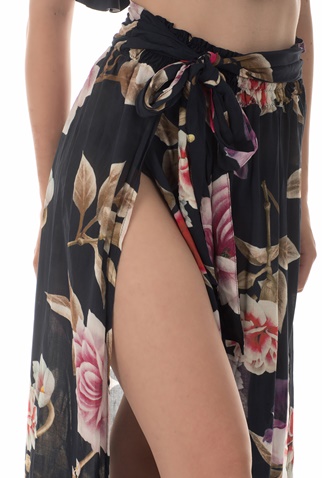 AGUA BENDITA-Γυναικεία maxi φούστα παραλίας AGUA BENDITA AMAIA JASMINE floral μαύρη 