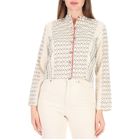 NISO-Γυναικείο jacket nisω λευκό γκρι 