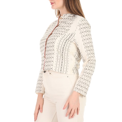 NISO-Γυναικείο jacket nisω λευκό γκρι 