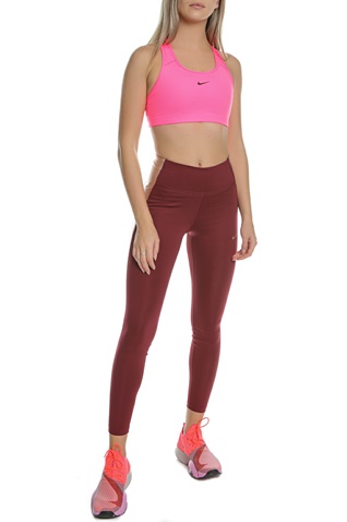 NIKE-Γυναικείο αθλητικό μπουστάκι NIKE SWOOSH BRA PAD ροζ