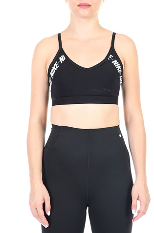 NIKE-Γυναικείο αθλητικό μπουστάκι NIKE INDY LOGO BRA μαύρο