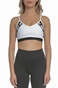 NIKE-Γυναικείο αθλητικό μπουστάκι NIKE INDY LOGO BRA λευκό-μαύρο