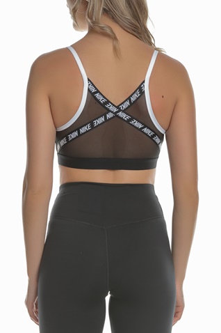 NIKE-Γυναικείο αθλητικό μπουστάκι NIKE INDY LOGO BRA λευκό-μαύρο