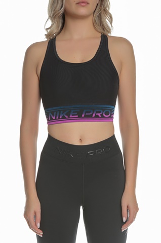 NIKE-Γυναικείο αθλητικό μπουστάκι Nike SWOOSH MESH BRA NP PAD μαύρο