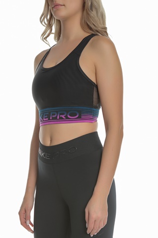 NIKE-Γυναικείο αθλητικό μπουστάκι Nike SWOOSH MESH BRA NP PAD μαύρο