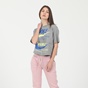 NIKE-Γυναικείο cropped t-shirt NIKE CJ2040 W NSW ICN CLSH SS TOP γκρι