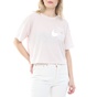 NIKE-Γυναικείο cropped top NIKE S/S TOP GX ICNCLSH WOW ροζ