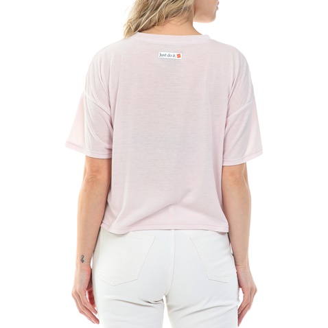NIKE-Γυναικείο cropped top NIKE S/S TOP GX ICNCLSH WOW ροζ