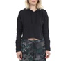 NIKE-Γυναικεία cropped φούτερ μπλούζα NIKE YOGA LUXE CROPPED HOODIE μαύρη