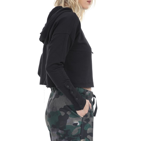 NIKE-Γυναικεία cropped φούτερ μπλούζα NIKE YOGA LUXE CROPPED HOODIE μαύρη