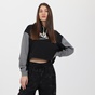 NIKE-Γυναικεία cropped φούτερ μπλούζα NIKE CJ4072 W NSW VRSTY HOODIE FT μαύρη γκρι